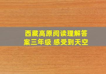 西藏高原阅读理解答案三年级 感受到天空